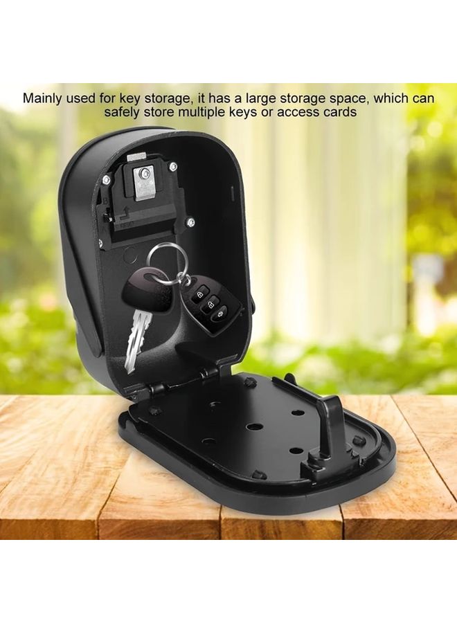 Black Wall Mounted Key Safe Lock Box with Resettable 4 Digit Code for Home Business Garage - Image 4